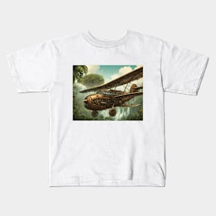 Steampunk Airplane Kids T-Shirt